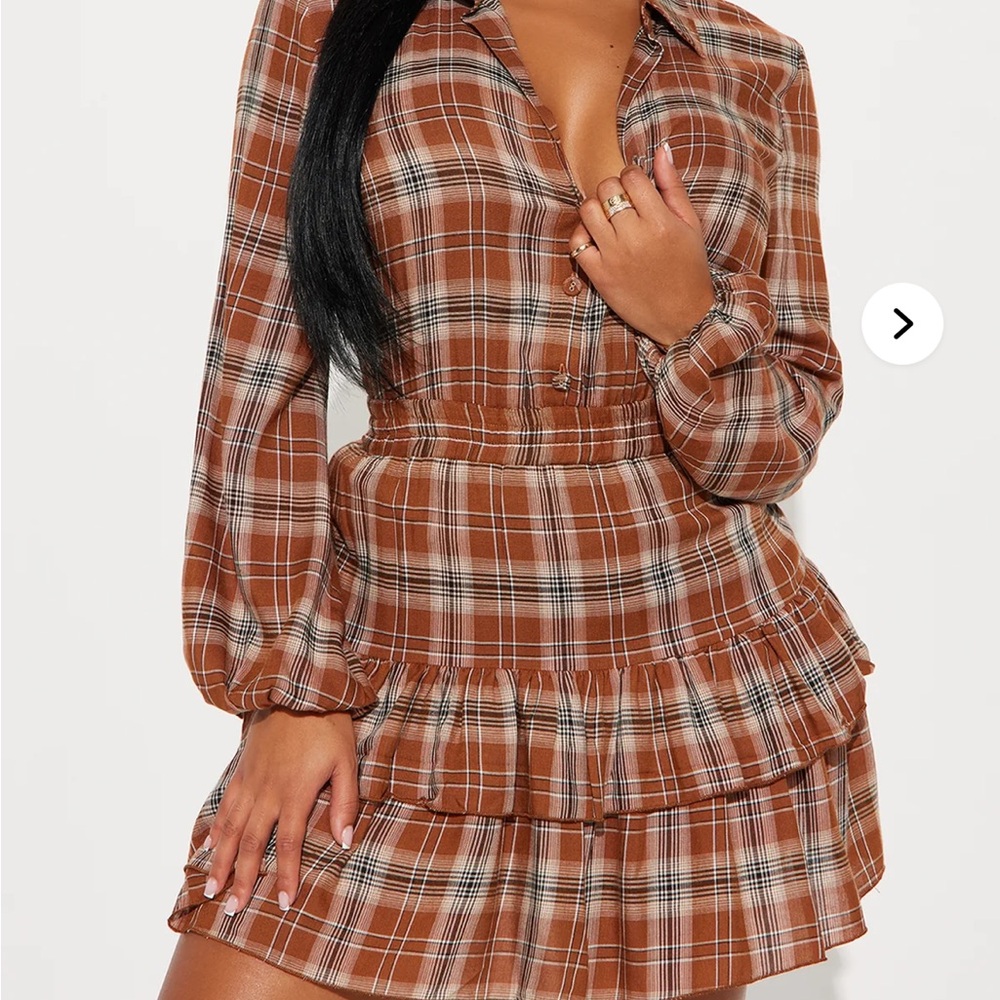 Plaid Brown Women's Dress